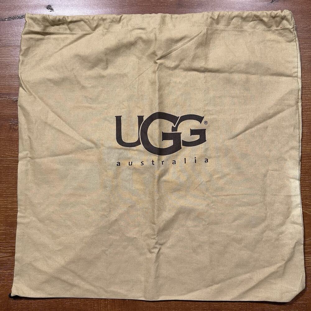 UGG Australia Dust Bag 19.5"x19.5" Tan Canvas Storage Drawstring Backpack Cover